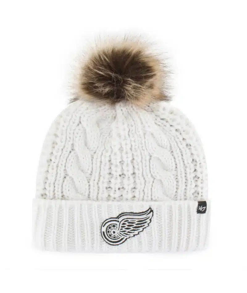 Detroit Red Wings Women's 47 Brand White Cream Meeko Cuff Knit Hat