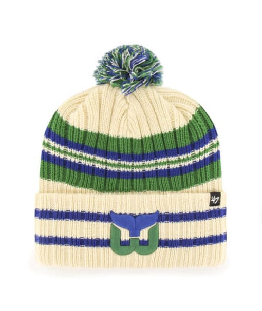 Hartford Whalers 47 Brand Vintage Natural Hone Cuff Knit Hat