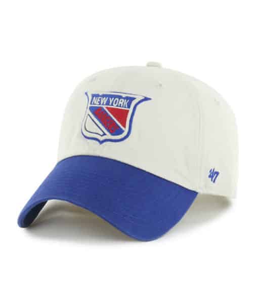 New York Rangers 47 Brand Vintage Bone Blue Clean Up Adjustable Hat - Image 2
