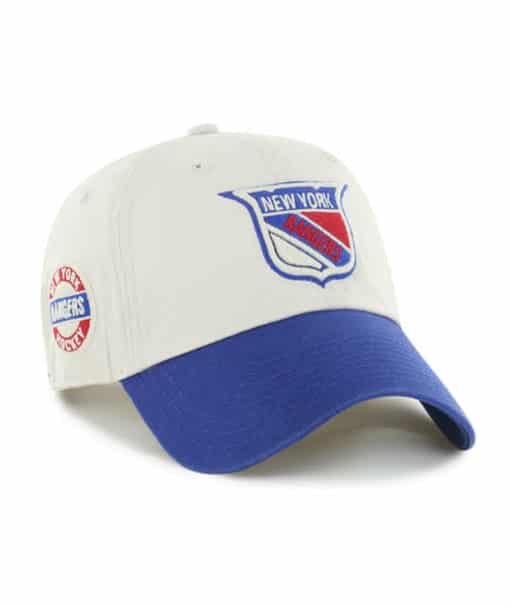 New York Rangers 47 Brand Vintage Bone Blue Clean Up Adjustable Hat