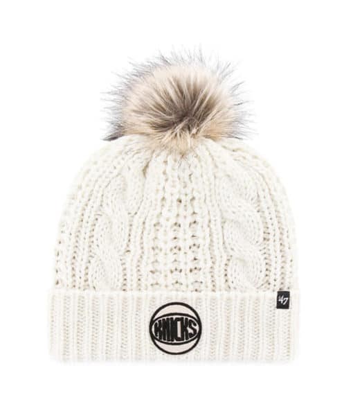 New York Knicks Women's 47 Brand White Cream Meeko Cuff Knit Hat