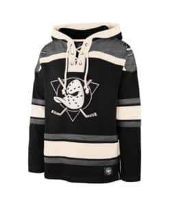 Anaheim Ducks Men's 47 Brand Jet Black Pullover Jersey Hoodie