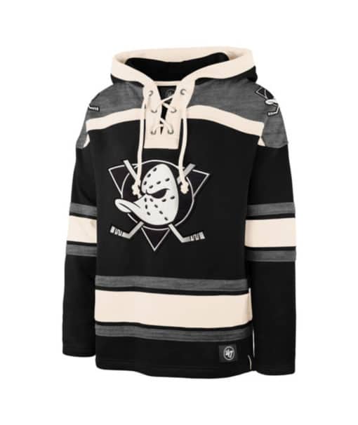 Anaheim Ducks Men's 47 Brand Jet Black Pullover Jersey Hoodie