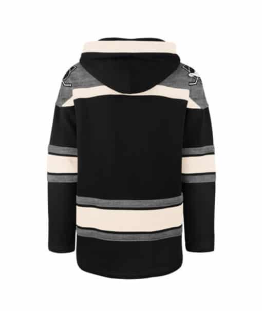 Anaheim Ducks Men's 47 Brand Jet Black Pullover Jersey Hoodie - Image 2