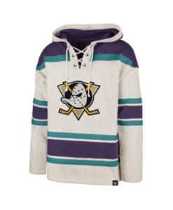 Anaheim Ducks Men’s 47 Brand Vintage Cream Pullover Jersey Hoodie