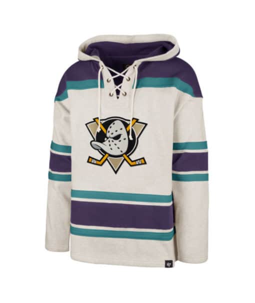 Anaheim Ducks Men’s 47 Brand Vintage Oatmeal Pullover Jersey Hoodie