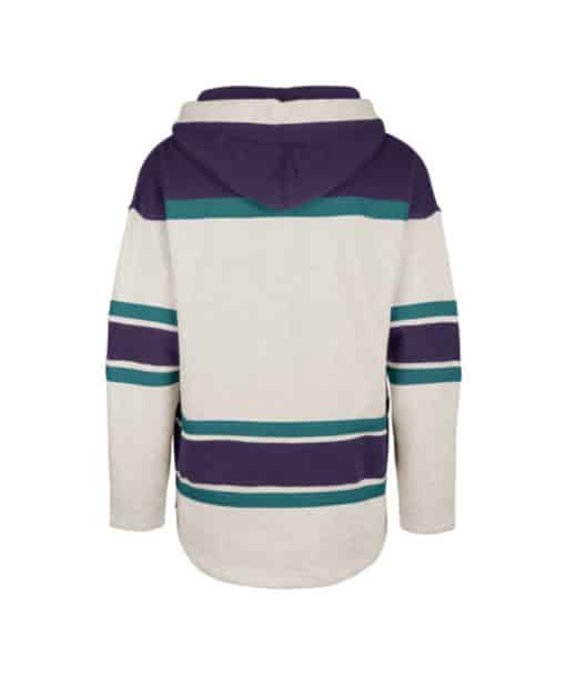 Anaheim Ducks Men’s 47 Brand Vintage Oatmeal Pullover Jersey Hoodie - Image 2