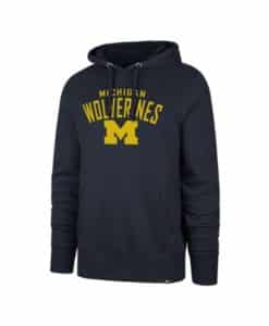 Michigan Wolverines Men's 47 Brand Outrush Navy Pullover Hoodie