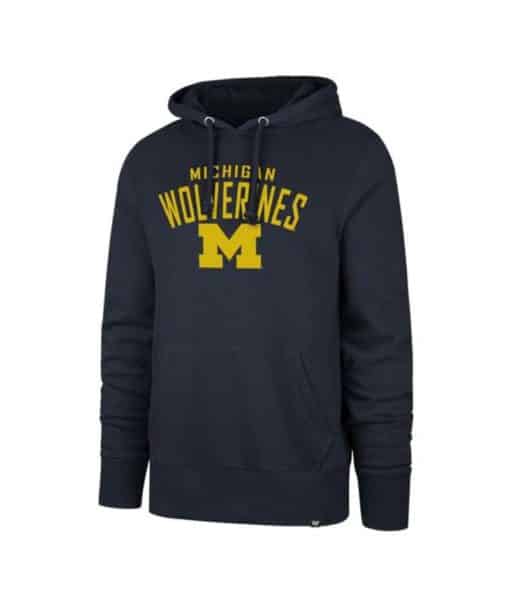 Michigan Wolverines Men's 47 Brand Outrush Navy Pullover Hoodie