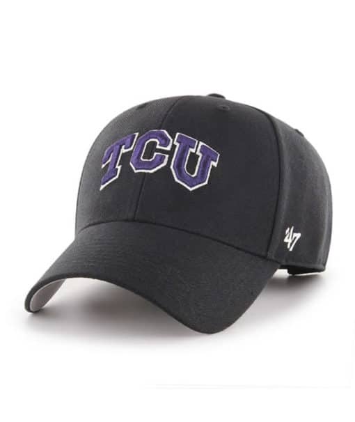 Texas Christian Horned Frogs TCU 47 Brand Black MVP Adjustable Hat