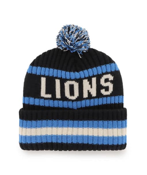 Detroit Lions 47 Brand Black Bering Cuff Knit Hat - Image 2