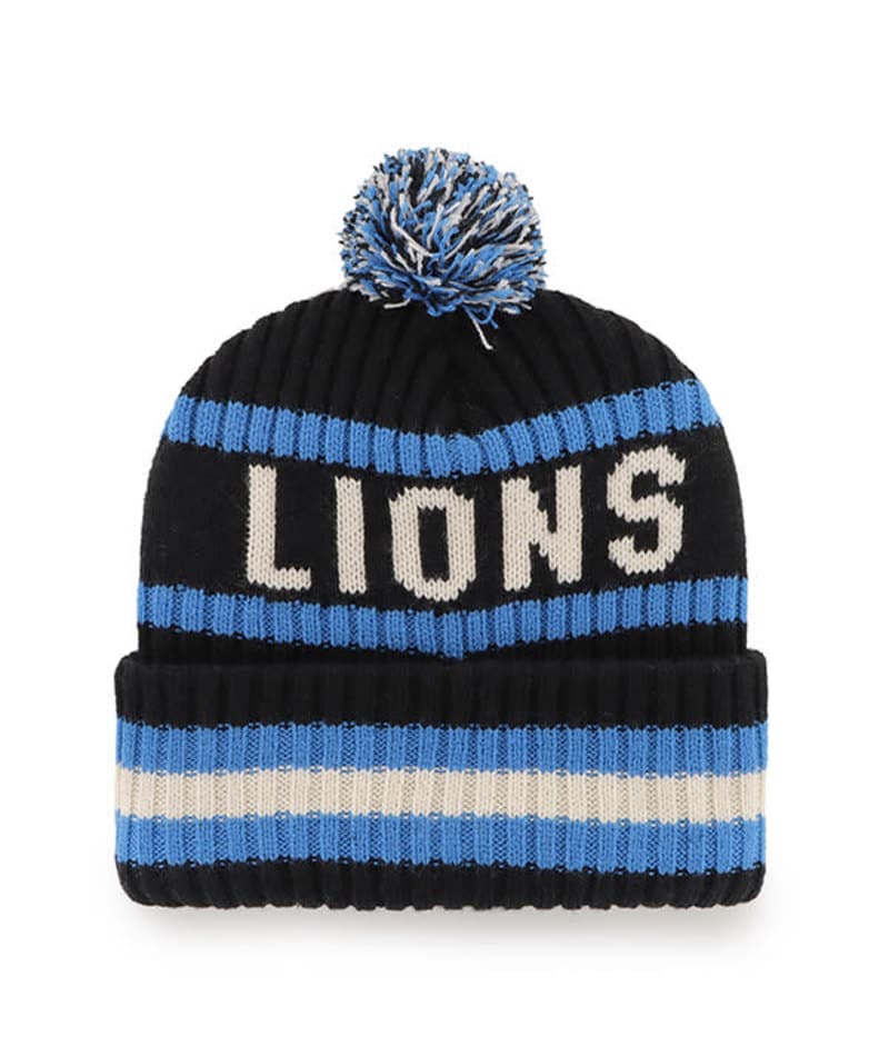 Detroit Lions 47 Brand Black Bering Cuff Knit Hat Detroit Game Gear