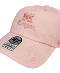 Michigan Wolverines Women's 47 Brand Vintage Pink Haze Clean Up Adjustable Hat