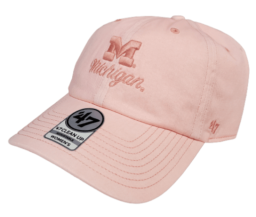 Michigan Wolverines Women's 47 Brand Vintage Pink Haze Clean Up Adjustable Hat