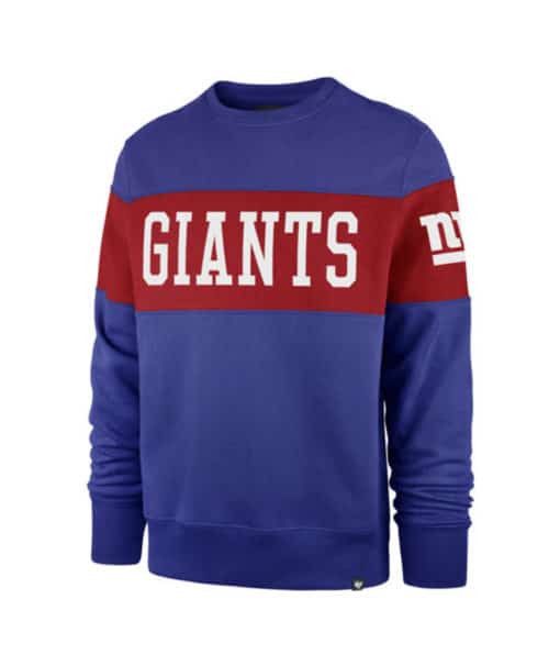 New York Giants Men's 47 Brand Blue Crew Long Sleeve Sweatshirt
