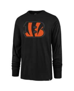 Cincinnati Bengals Men's 47 Brand Jet Black Shadow Long Sleeve T-Shirt Tee