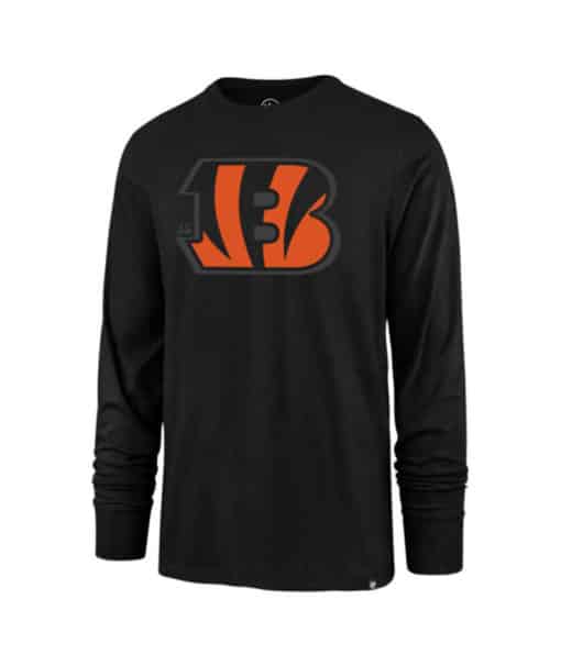 Cincinnati Bengals Men's 47 Brand Jet Black Shadow Long Sleeve T-Shirt Tee