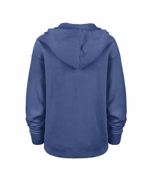 Detroit Lions Women's 47 Brand Cadet Blue Script Kennedy Pullover Hoodie - Image 2