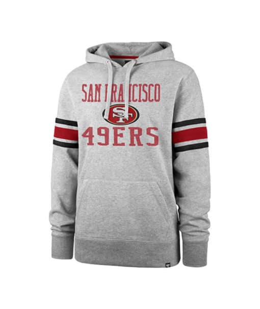 San Francisco 49ers Men's 47 Brand Slate Gray Striped Pullover Hoodie