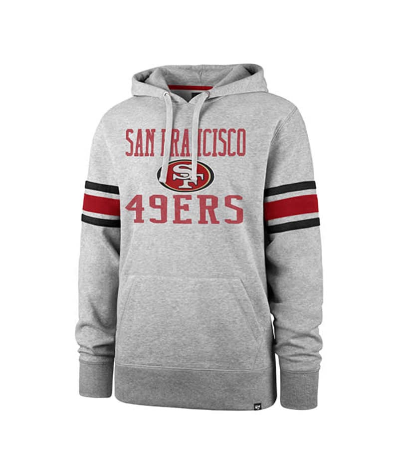 San Francisco 49ers Men's 47 Brand Slate Gray Striped Pullover Hoodie - Medium