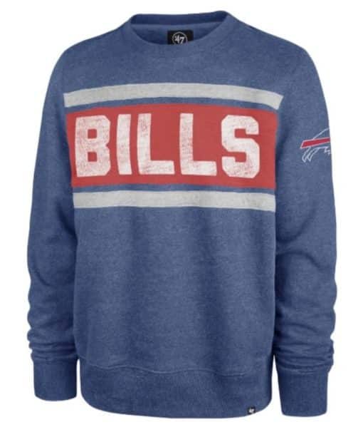 Buffalo Bills Men's 47 Brand Cadet Blue Crew Long Sleeve Sweatshirt