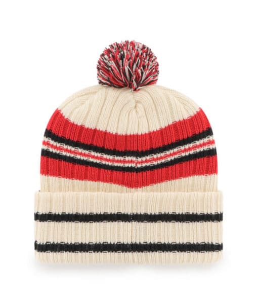 Kansas City Chiefs 47 Brand Hone Patch Natural Cuff Knit Hat - Image 2