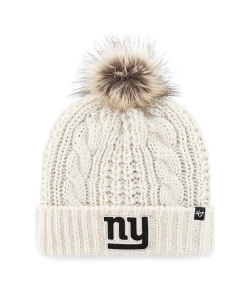 New York Giants Women's 47 Brand White Cream Meeko Cuff Knit Hat