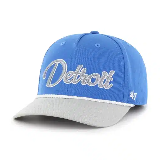 Detroit Lions 47 Brand Blue Raz Overhand Script MVP DV Snapback Hat - Image 3
