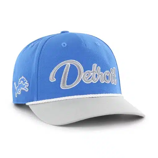 Detroit Lions 47 Brand Blue Raz Overhand Script MVP DV Snapback Hat