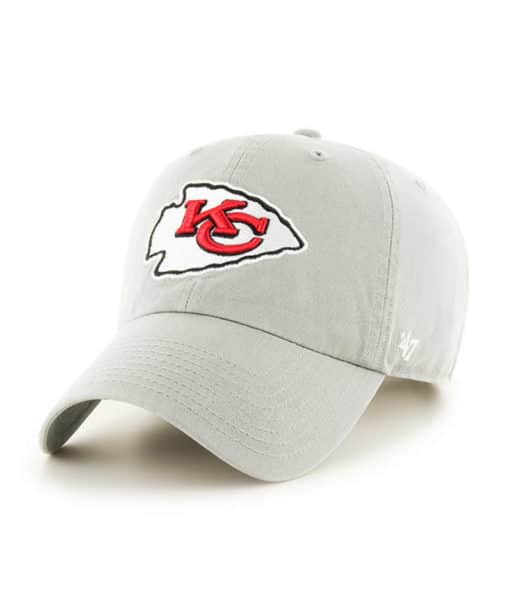 Kansas City Chiefs 47 Brand Gray Clean Up Adjustable Hat