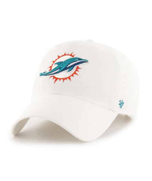 Miami Dolphins 47 Brand White Clean Up Adjustable Hat