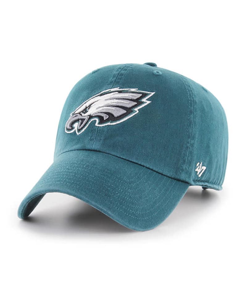 Youth '47 Midnight Green Philadelphia Eagles Logo Clean Up Adjustable Hat