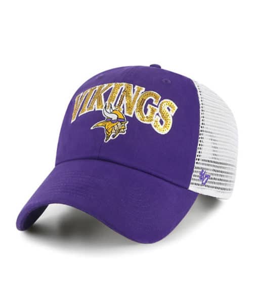 Minnesota Vikings Women's 47 Brand Sparkaloosa Purple Clean Up Mesh Snapback Hat