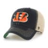 Cincinnati Bengals 47 Brand Trawler Black Clean Up Khaki Mesh Snapback Hat