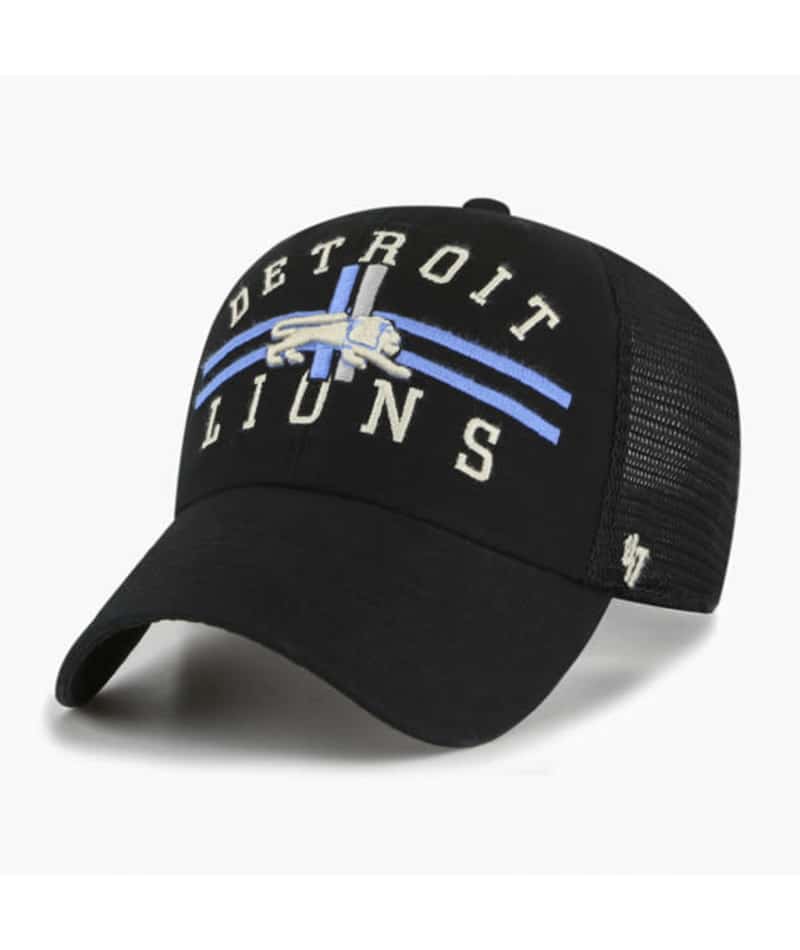 Detroit Lions 47 Brand Legacy Black Clean Up Mesh Snapback Hat ...