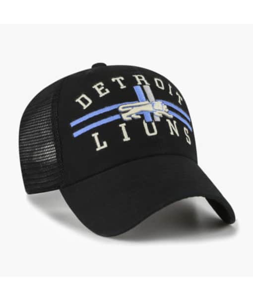 Detroit Lions 47 Brand Legacy Black Clean Up Mesh Snapback Hat