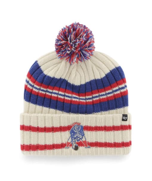 New England Patriots 47 Brand Legacy Hone Natural Cuff Knit Hat