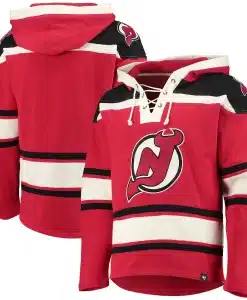 New Jersey Devils Men's 47 Brand Red Pullover Jersey Hoodie