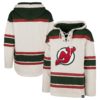 New Jersey Devils Men's 47 Brand Vintage Oatmeal Pullover Jersey Hoodie