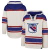 New York Rangers Men's 47 Brand Vintage Oatmeal Pullover Jersey Hoodie