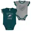 Philadelphia Eagles Baby Girl 2 Pack Onesie Creeper Set