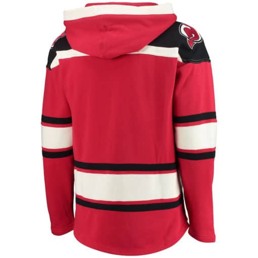 New Jersey Devils Men's 47 Brand Red Pullover Jersey Hoodie - Image 4