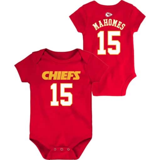 Patrick Mahomes Kansas City Chiefs Baby Red Onesie Creeper