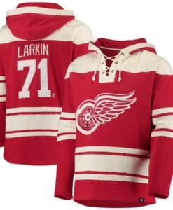 Dylan Larkin Detroit Red Wings Men's 47 Brand Vintage Red Pullover Jersey Hoodie