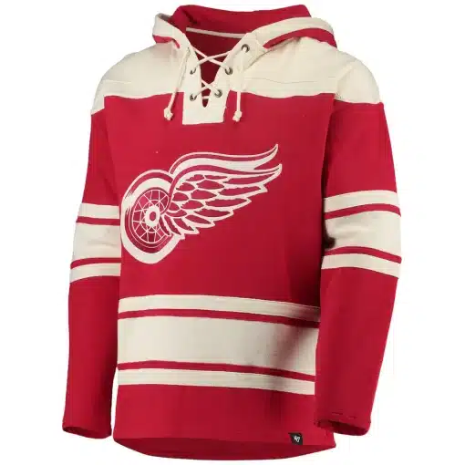 Dylan Larkin Detroit Red Wings Men's 47 Brand Vintage Red Pullover Jersey Hoodie - Image 3