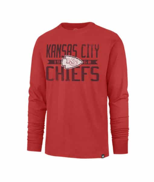 Kansas City Chiefs Men's 47 Brand Red Franklin Long Sleeve T-Shirt Tee