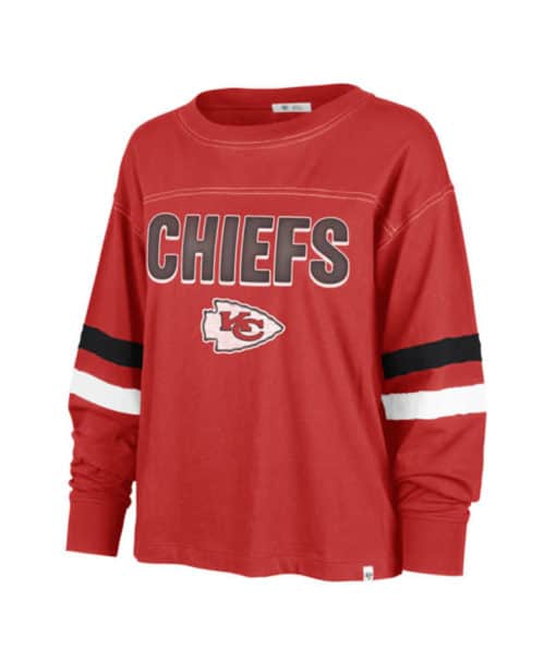 Kansas City Chiefs Women's 47 Brand Racer Red Long Sleeve T-Shirt Tee