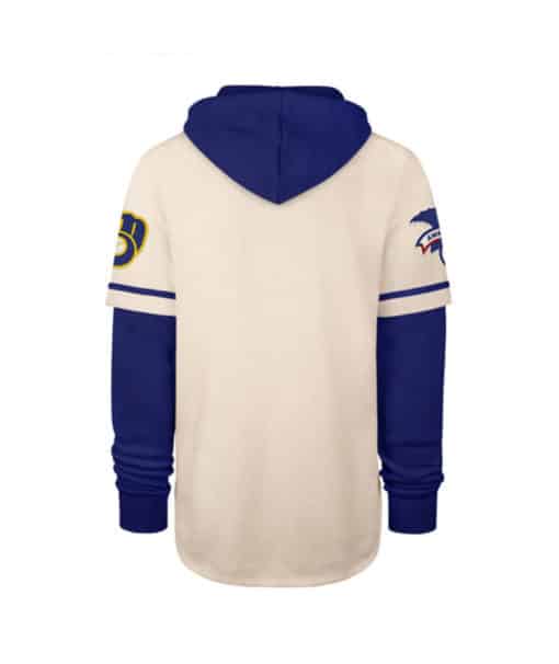 Milwaukee Brewers Men's 47 Brand Cooperstown Cream Shortstop Pullover Hoodie - Image 2