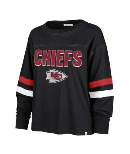 Kansas City Chiefs Women's 47 Brand Black Long Sleeve T-Shirt Tee