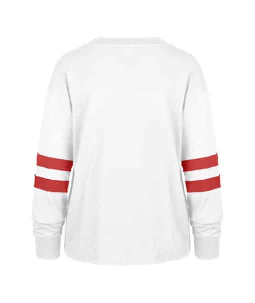 Kansas City Chiefs Women's 47 Brand White Wash Long Sleeve T-Shirt Tee - Image 2